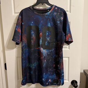 On The Byas T Shirt Mens M All Over Galaxy Universe Milky‎ Way Far Out Jersey